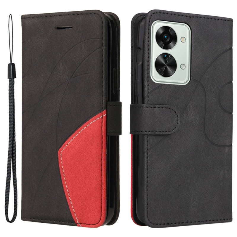 Housse OnePlus Nord 2T 5G Bicolore KT Leather Series avec Porte-Cartes à  Lanière