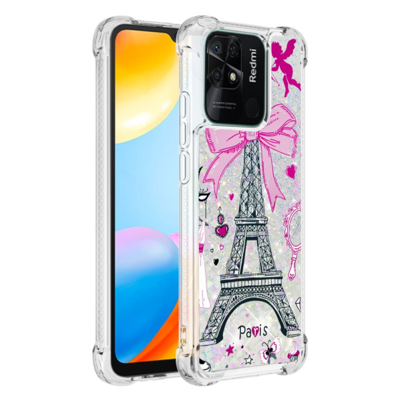 Coque Xiaomi Redmi 10C Paillettes Tour Eiffel