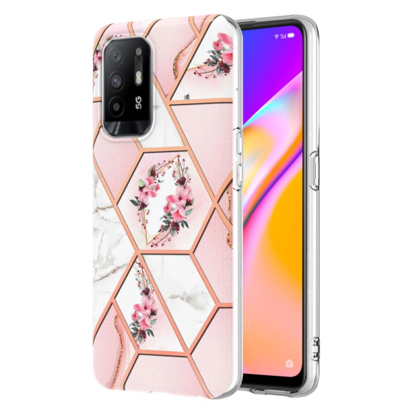 Coque Oppo A94 5G Marbre Géométrique Coloré