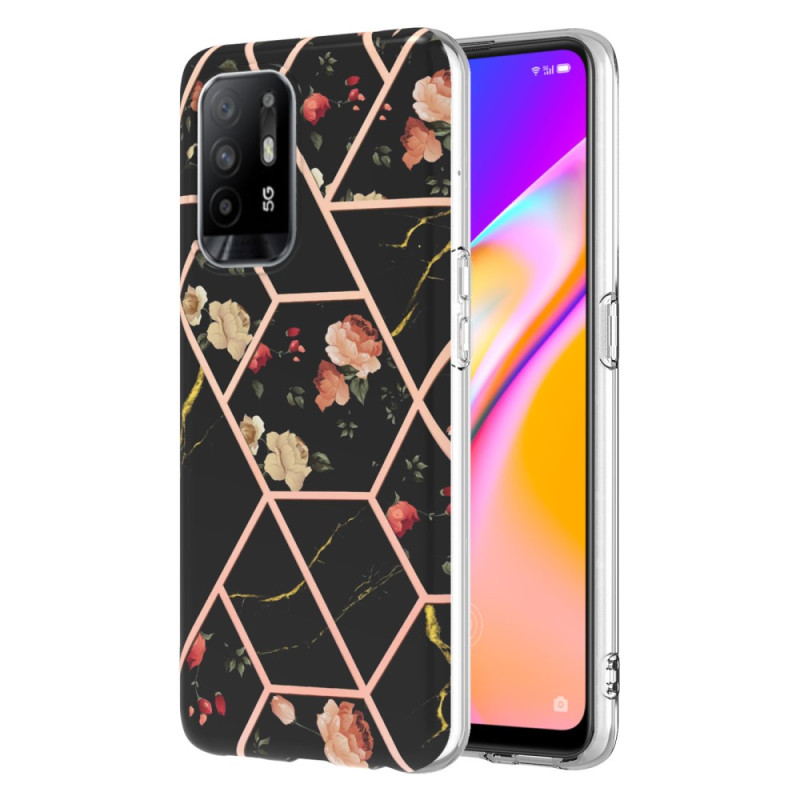 Coque Oppo A94 5G Marbre Géométrique Coloré