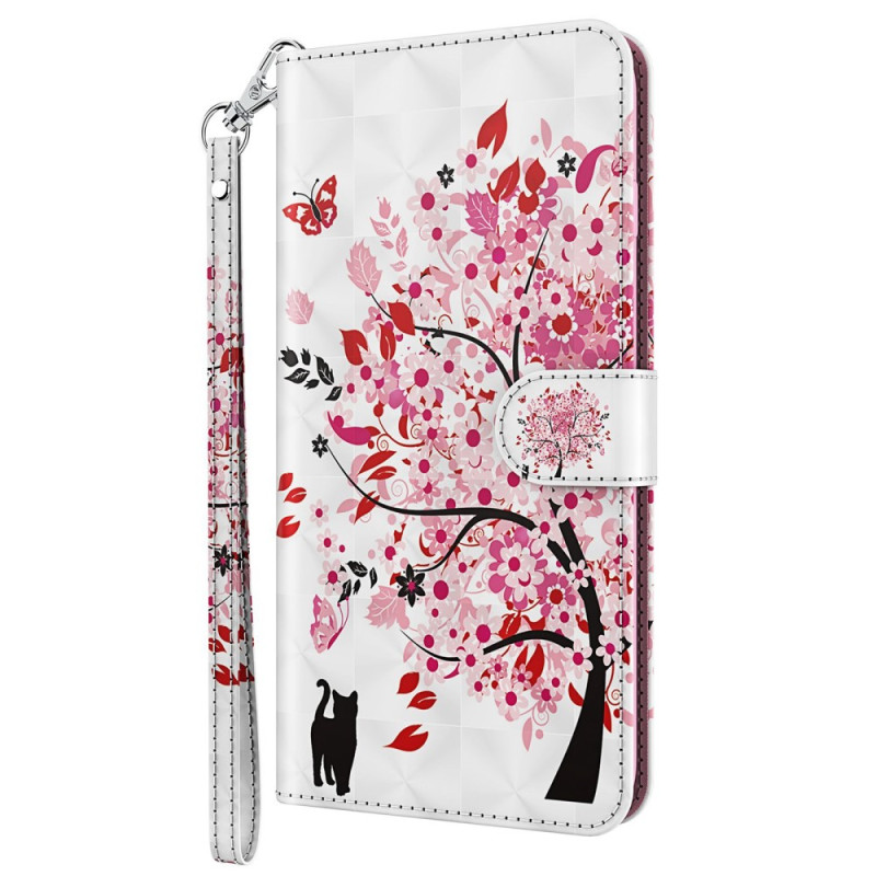 Housse Oppo A94 5G Arbre Rose avec Lanière