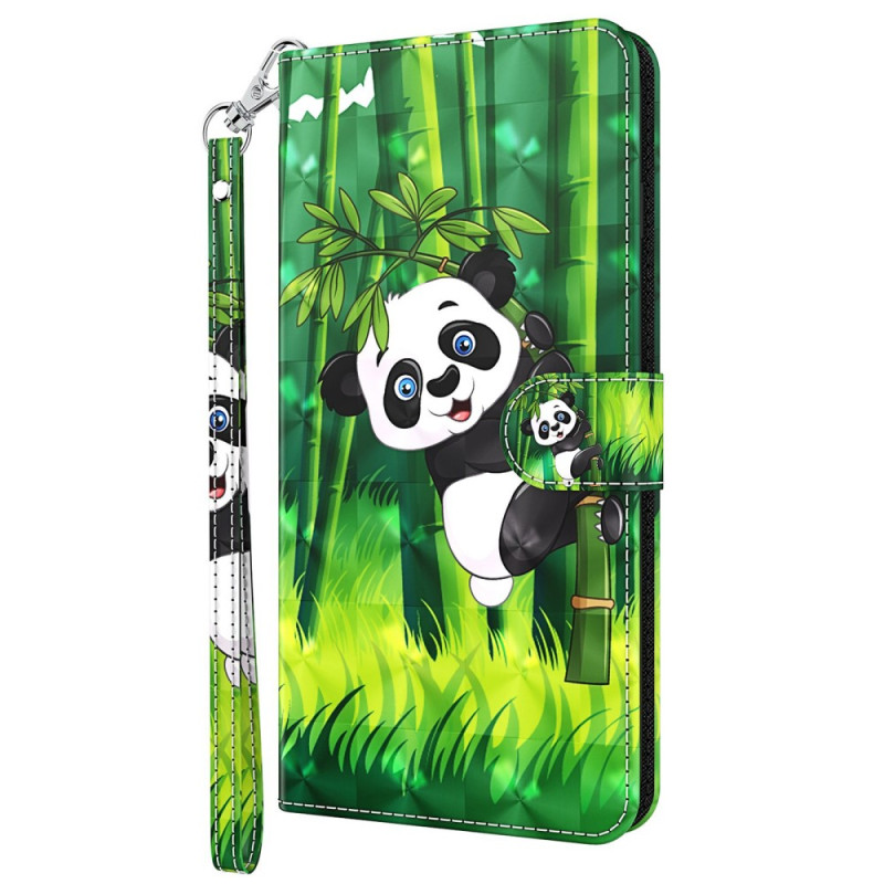 Housse Oppo A94 5G Panda avec Lanière