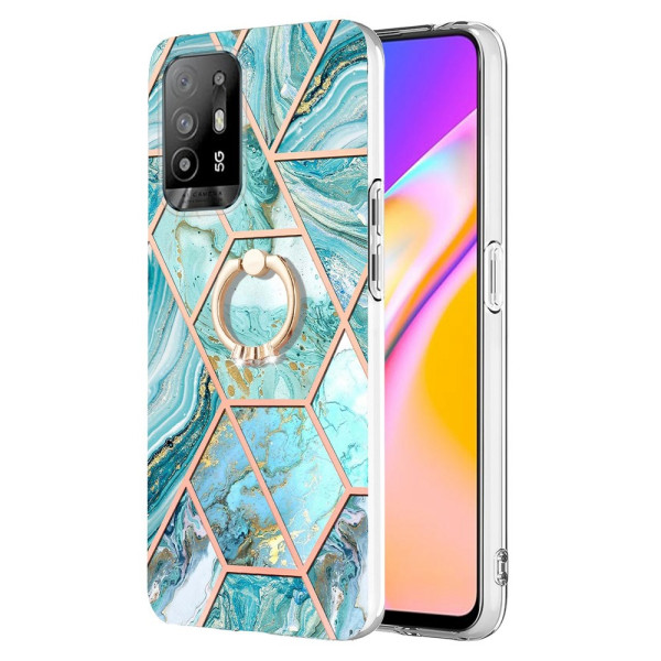 Coque Oppo A94 5G Marbre Géométrique avec Anneau