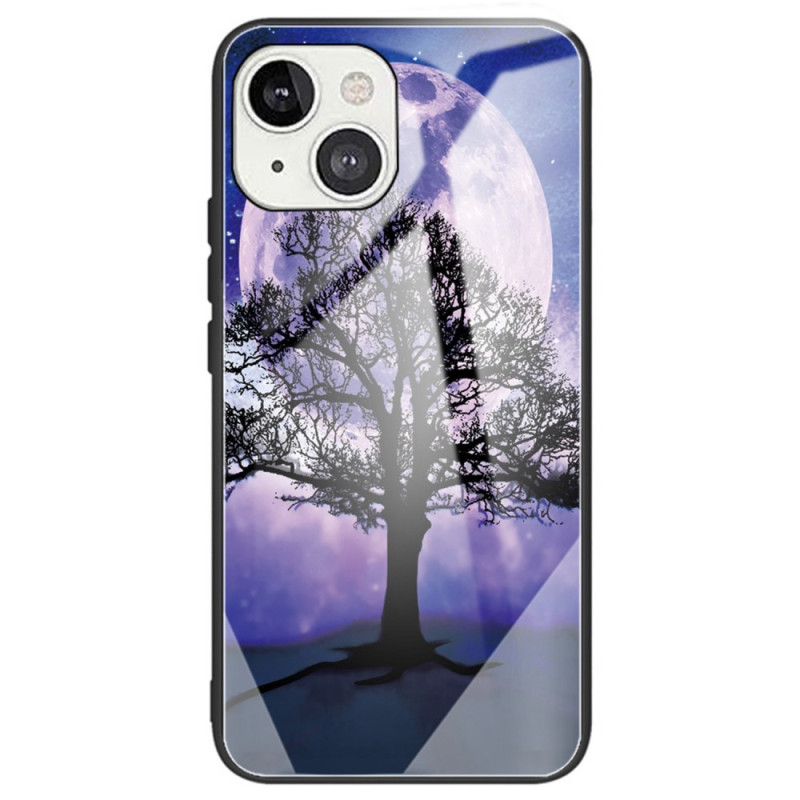 Coque iPhone 14 Verre Trempé Arbre et Lune