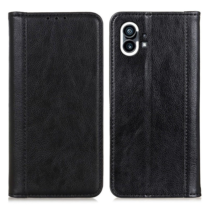 Flip Cover Nothing Phone (1) Cuir Litchi Fendu Khazneh