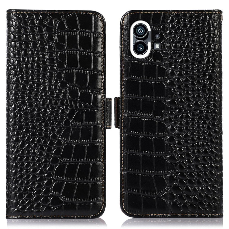 Housse Nothing Phone (1) Style Crocodile RFID