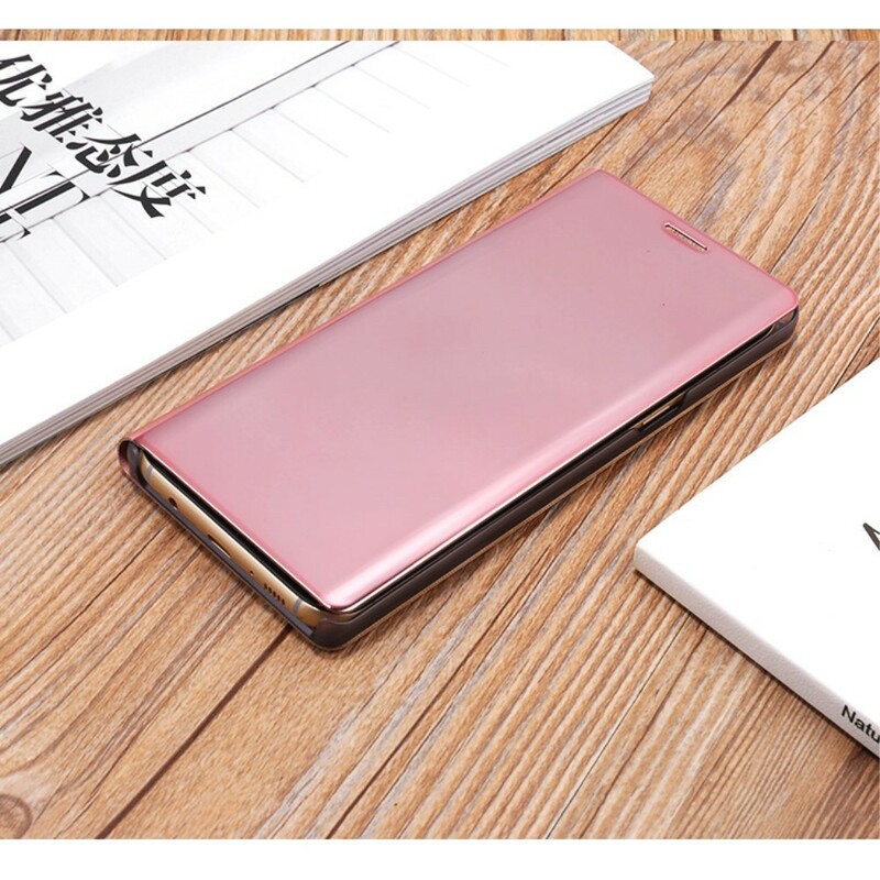 Flip Cover Samsung Galaxy Note 8 Miroir Et Effet Cuir