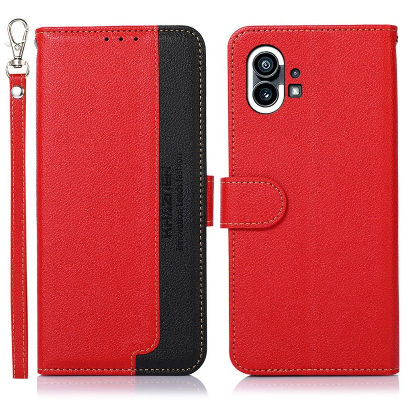 Housse Nothing Phone (1) Style Litchi RFID KHAZNEH