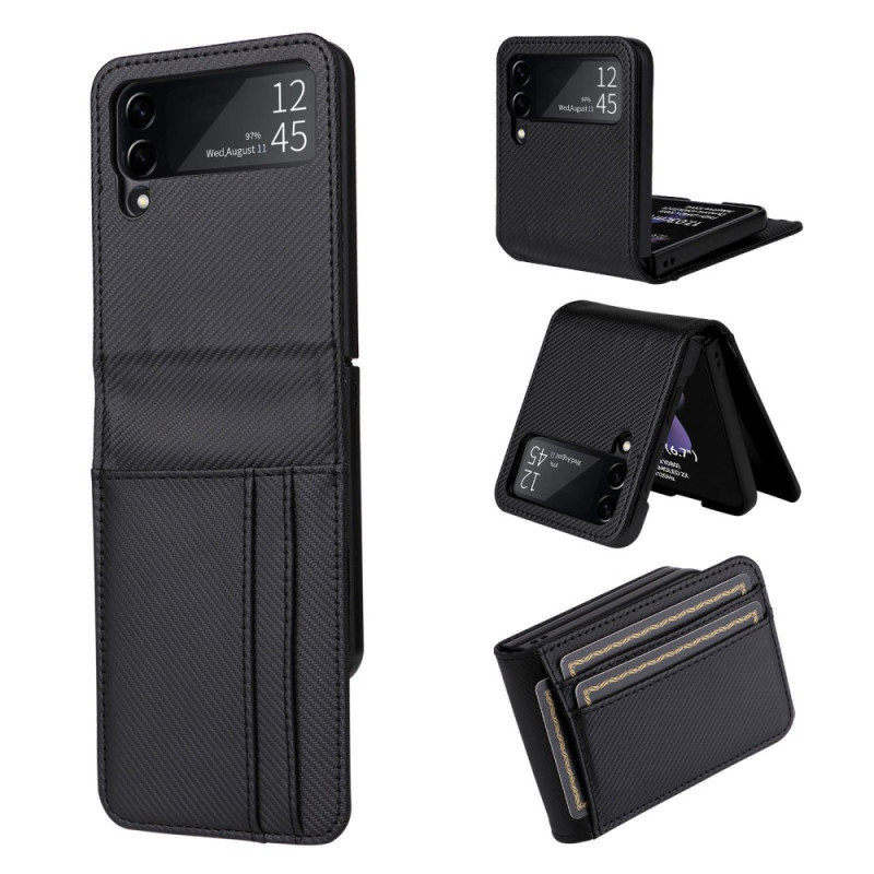 Étui Samsung Galaxy Z Flip 4 Effet Cuir Porte-Cartes Rétro