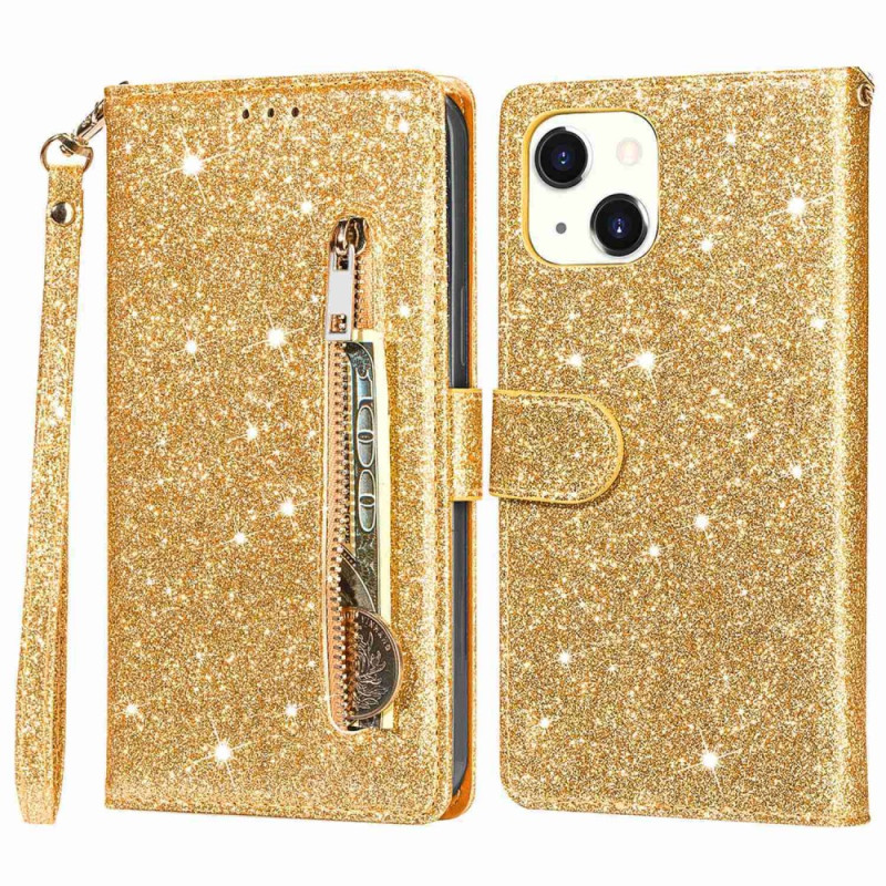 Housse iPhone 14 Plus Porte-Monnaie Paillettes