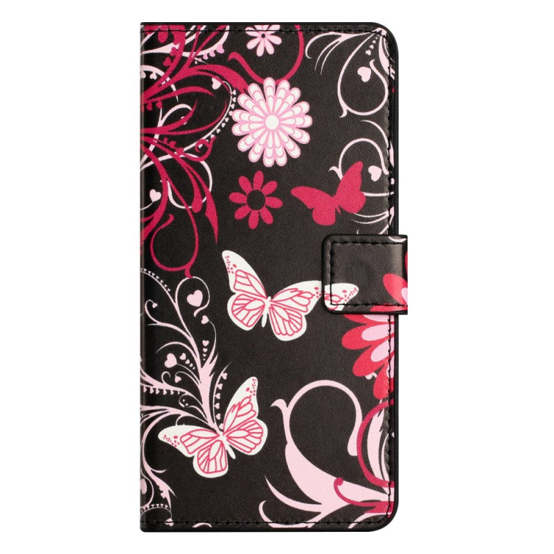 Housse iPhone 14 Pro Papillons Noirs et Blancs