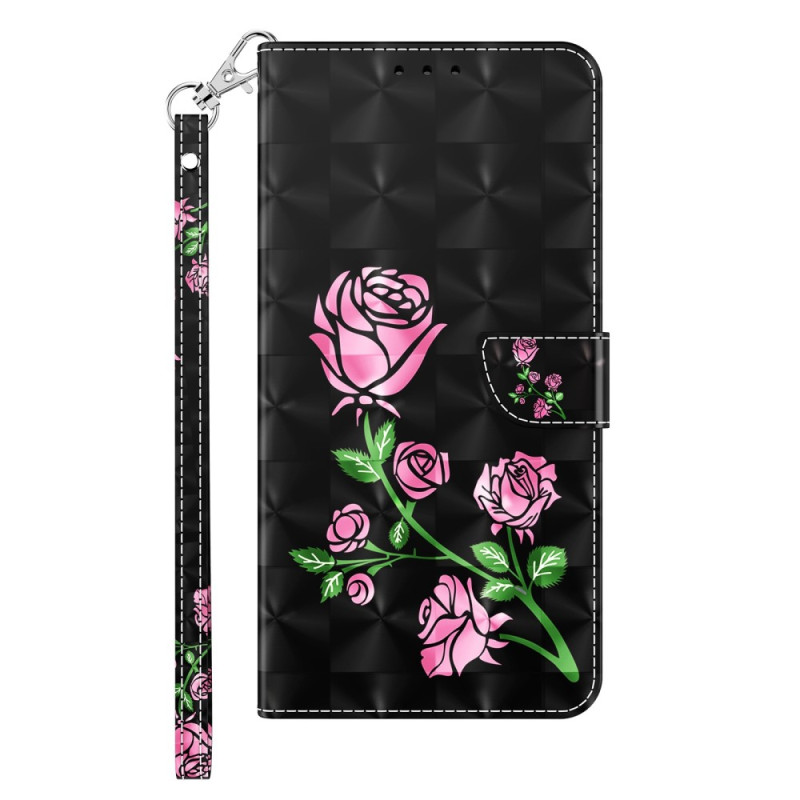 Housse iPhone 14 Pro Roses à Lanière