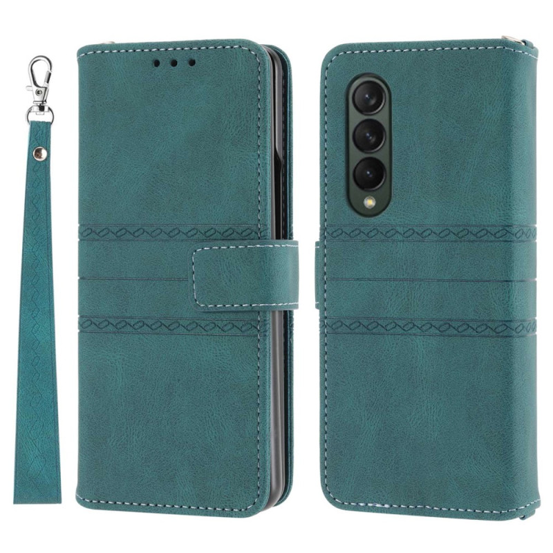 Housse Samsung Galaxy Z Fold 4 Simili Cuir Belt Motif