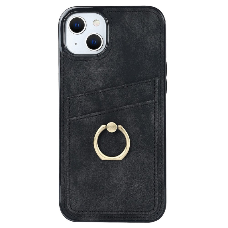 Coque iPhone 14 Vintage Anneau-Support et Porte-Cartes