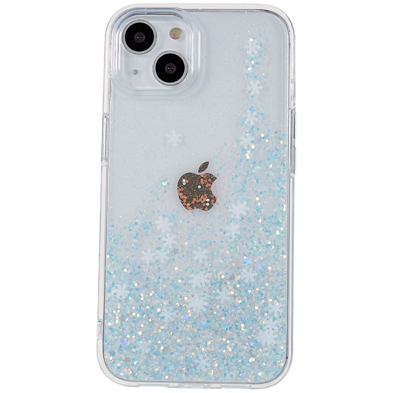 Coque iPhone 14 Paillettes Flocons