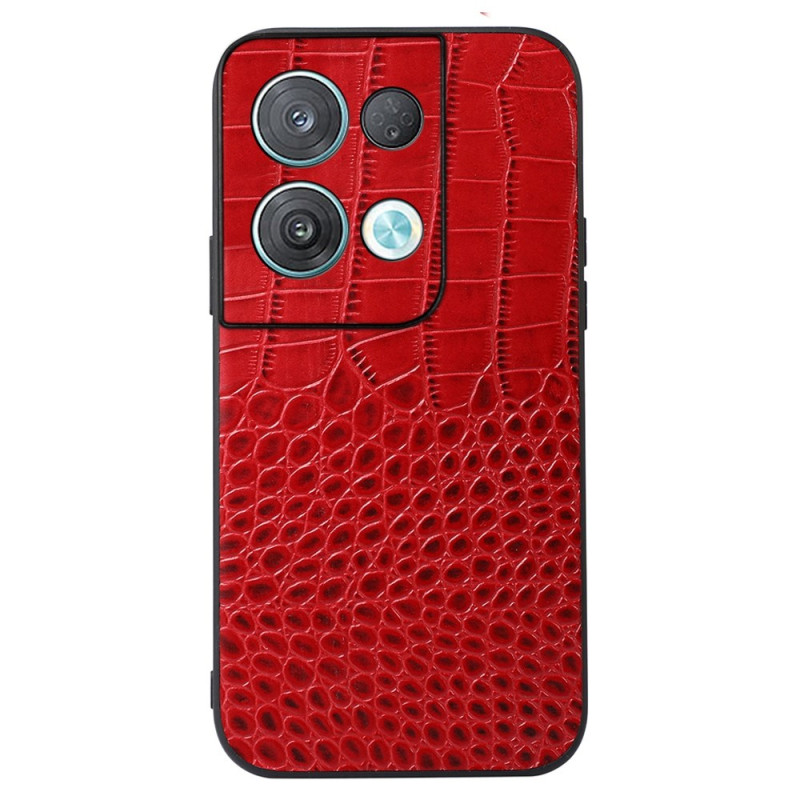 Coque Oppo Reno 8 Cuir Véritable Texture Crocodile