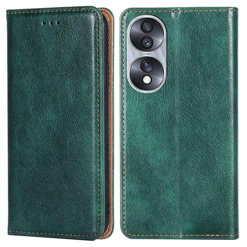 Flip Cover Honor 70 Simili Cuir Coutures