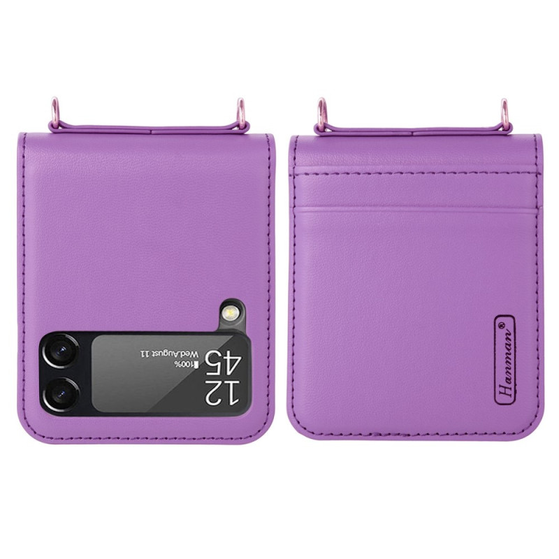 Coque Samsung Galaxy Z Flip 4 Style Cuir avec Lanière