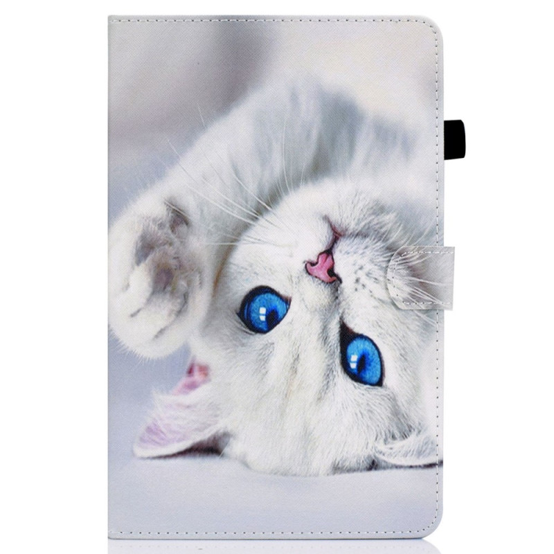 Housse iPad 10.9" (2022) Chat Blanc aux Yeux Bleus