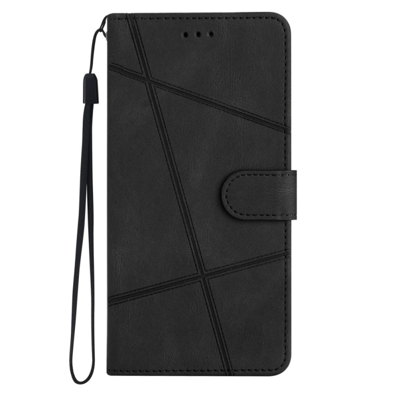 Housse Samsung Galaxy A04s Style Cuir Lignes à Lanière