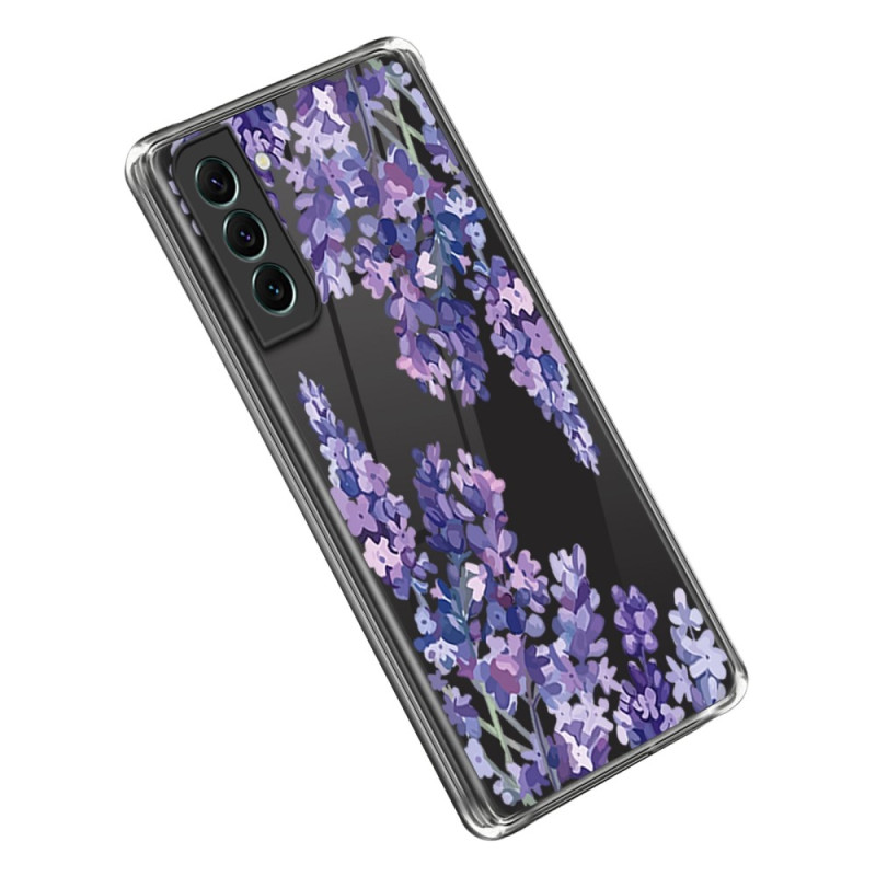 Coque Samsung Galaxy S23 5G Transparente Fleurs Violettes