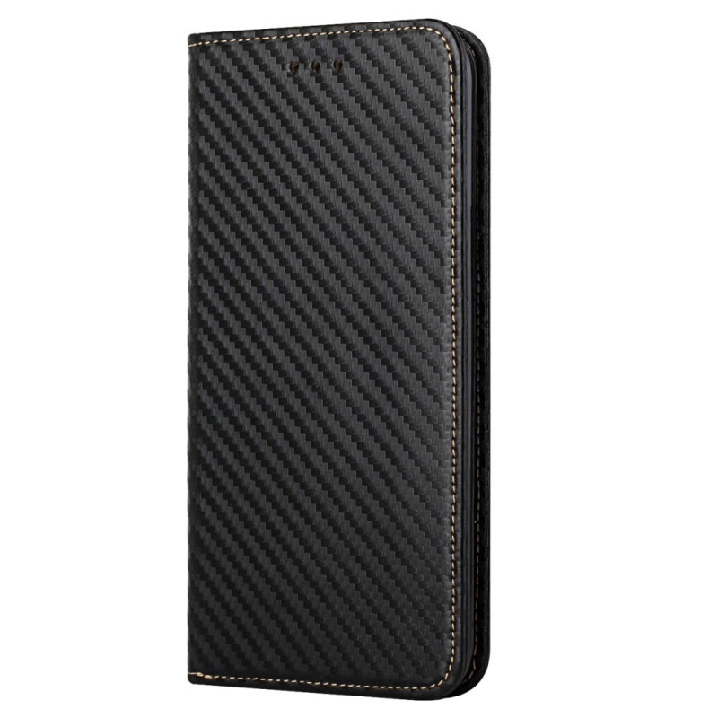 Flip Cover Samsung Galaxy S23 5G Style Fibre Carbone à Lanière