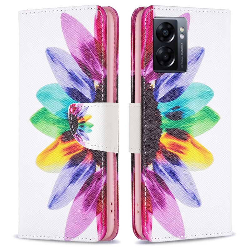 Housse Oppo A77 5G / A57 5G Fleur Aquarelle