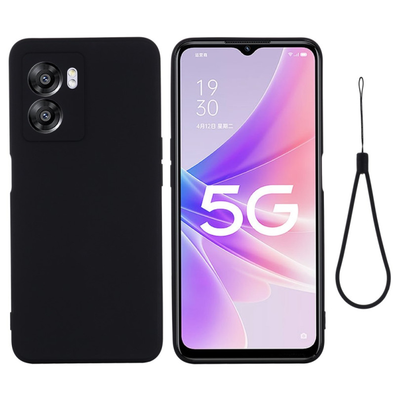 Coque Oppo A77 5G / A57 5G Silicone Liquide avec Lanière