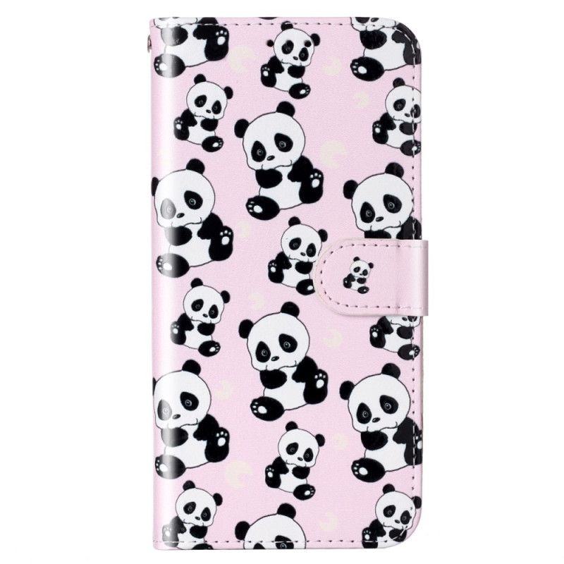 Housse Oppo A57 / A57 4G / A57s Pandas à Lanière