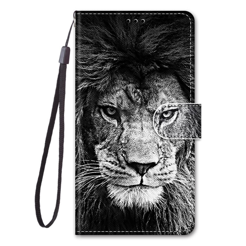 Housse Sony Xperia 1 IV Lion à Lanière