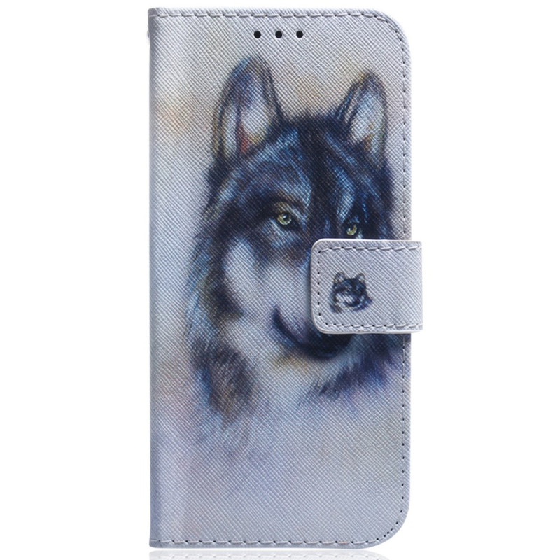 Housse Samsung Galaxy A54 5G Loup Aquarelle à Lanière