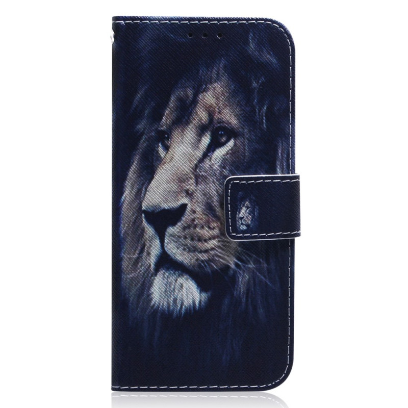 Housse Xiaomi Redmi Note 12/Poco X5 5G Dreaming Lion à Lanière