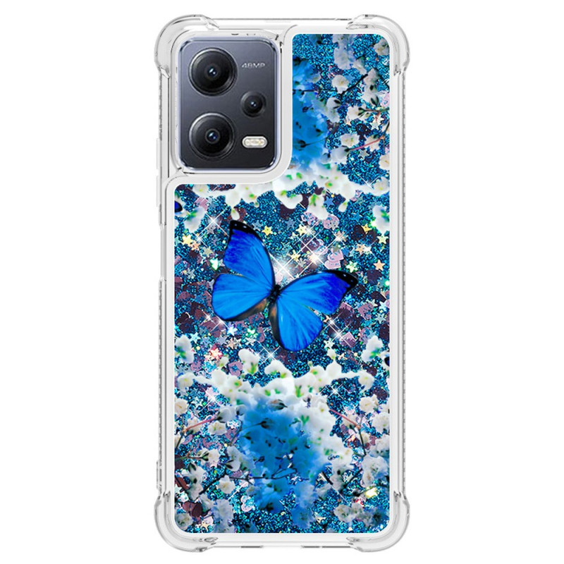 Coque Xiaomi Redmi Note 12/Poco X5 5G Paillettes Papillons