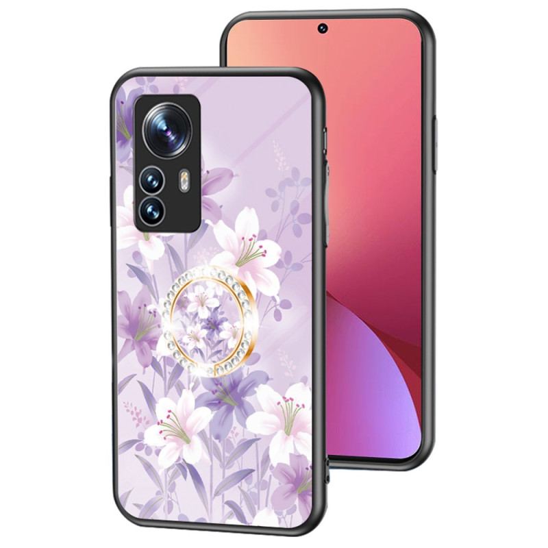 Coque Xiaomi 12 / 12X /12S Verre Trempé avec Anneau Fleurs