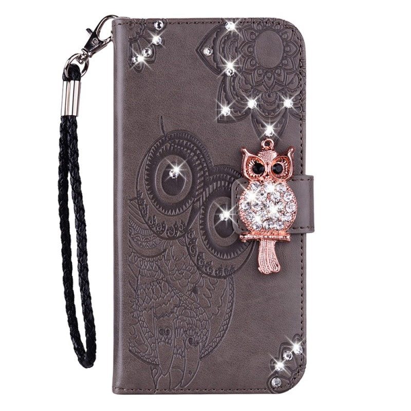 Housse Moto G73 5G Hibou Mandala et Breloque