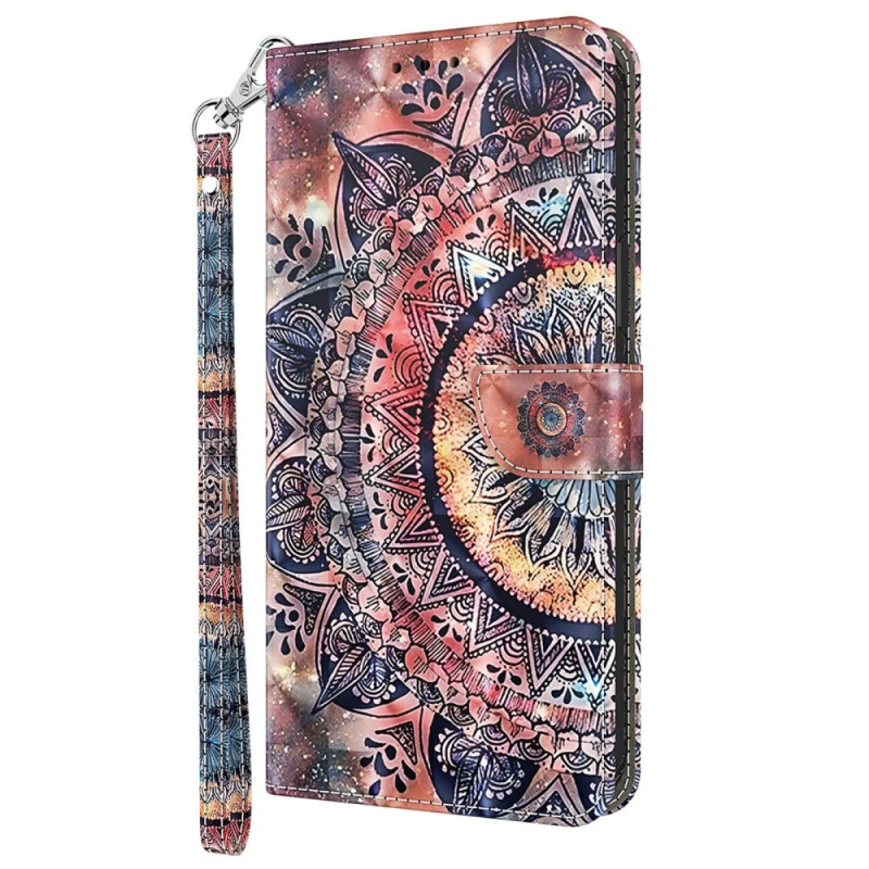 Housse Moto G13/G23/G53 5G Mandala Coloré à Lanière