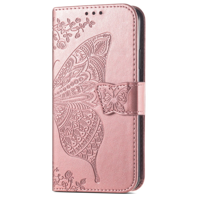 Housse Moto G13/G23/G53 5G Papillon Baroque à Lanière