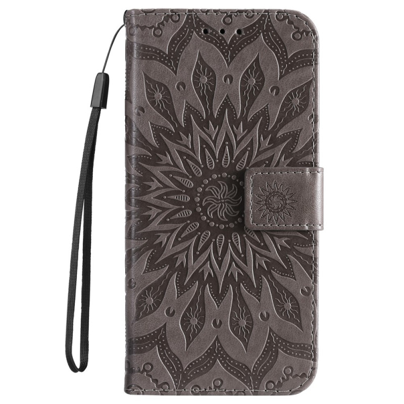 Housse Moto G13/G23/G53 5G Mandala Soleil avec Lanière