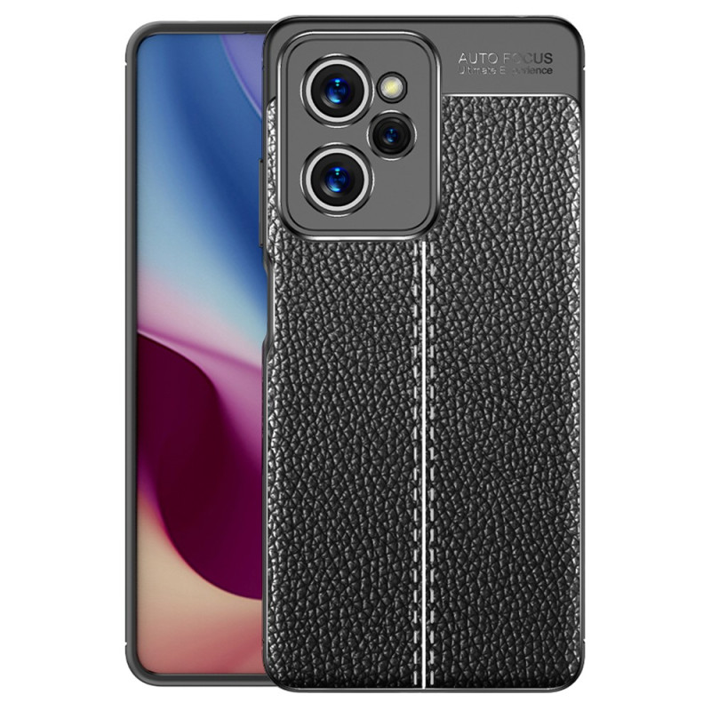 Coque Poco X5 Pro 5G Effet Cuir Litchi Double Line