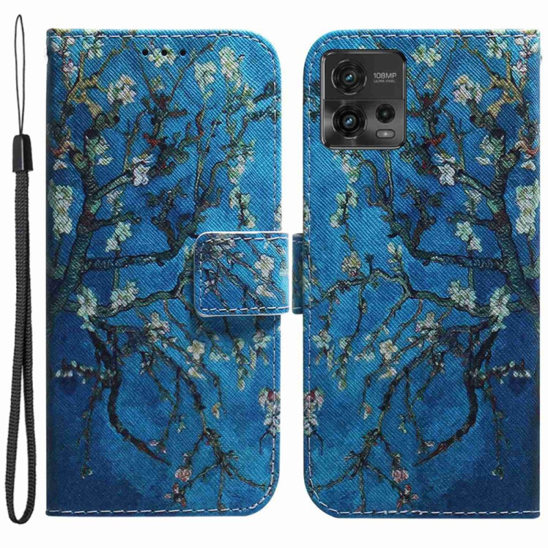 Housse Moto G72 Branche d'Arbre Fleuri