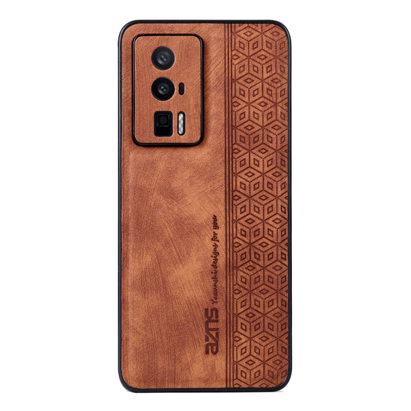 Coque Poco F5 Pro Effet Cuir AZNS