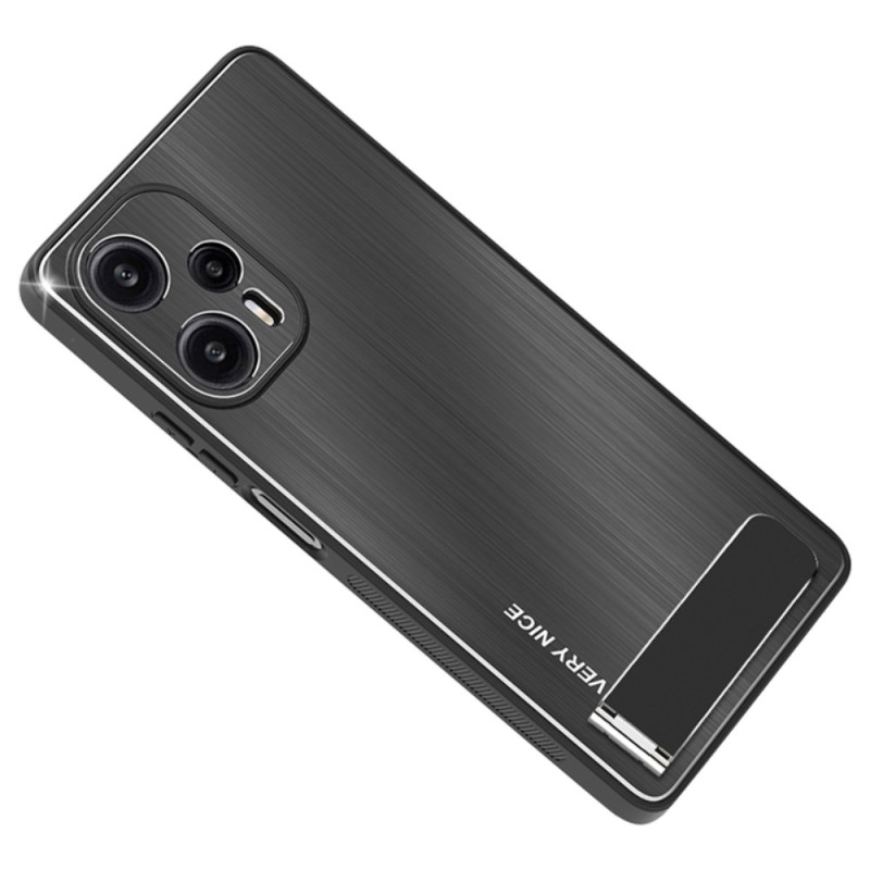 Coque Poco F5 Aluminium Brossée avec support