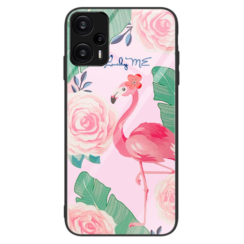 Coque Poco F5 Verre Trempé Flamant Rose