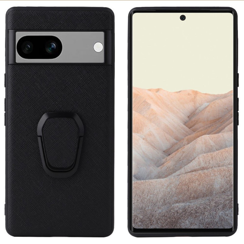 Coque Google Pixel 7A Effet Cuir Anneau-Support