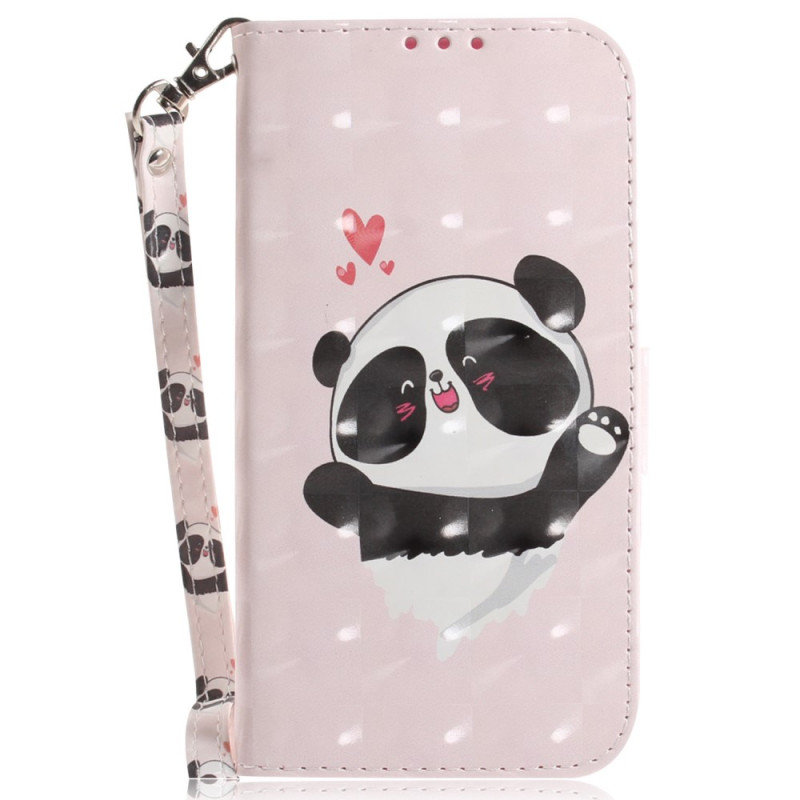 Housse Xiaomi Redmi 12C Panda Love à Lanière