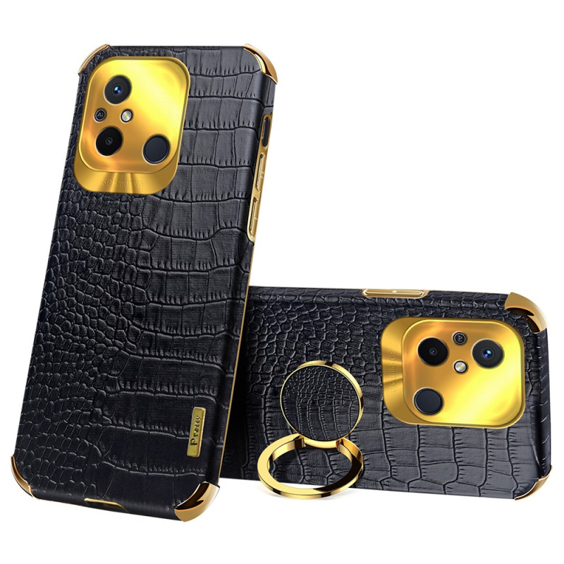 Coque Xiaomi Redmi 12C Effet Crocodile avec Anneau