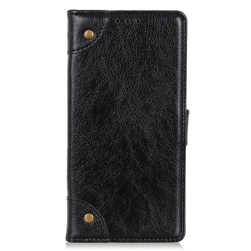 Housse Xiaomi Redmi 12C Style Cuir Nappa Rivets