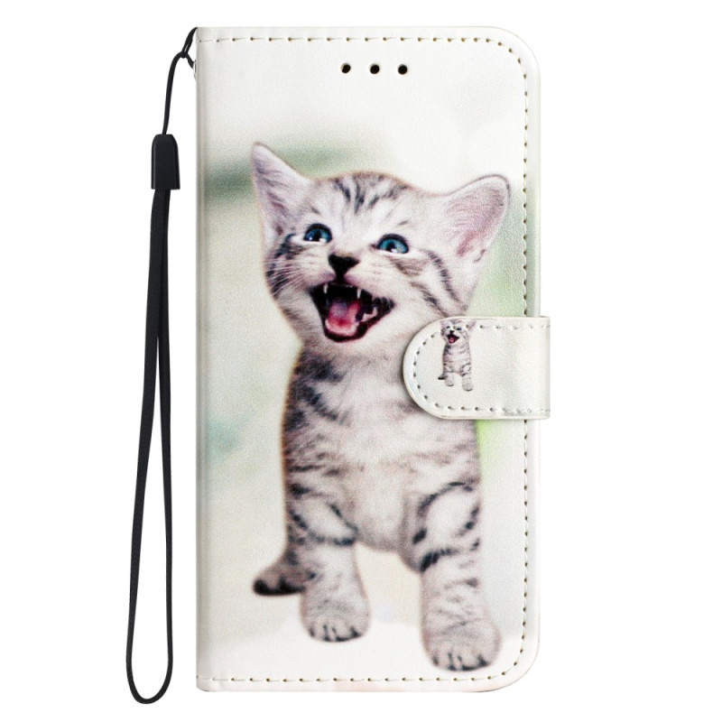 Housse Moto G82 5G / G52 Chaton à Lanière