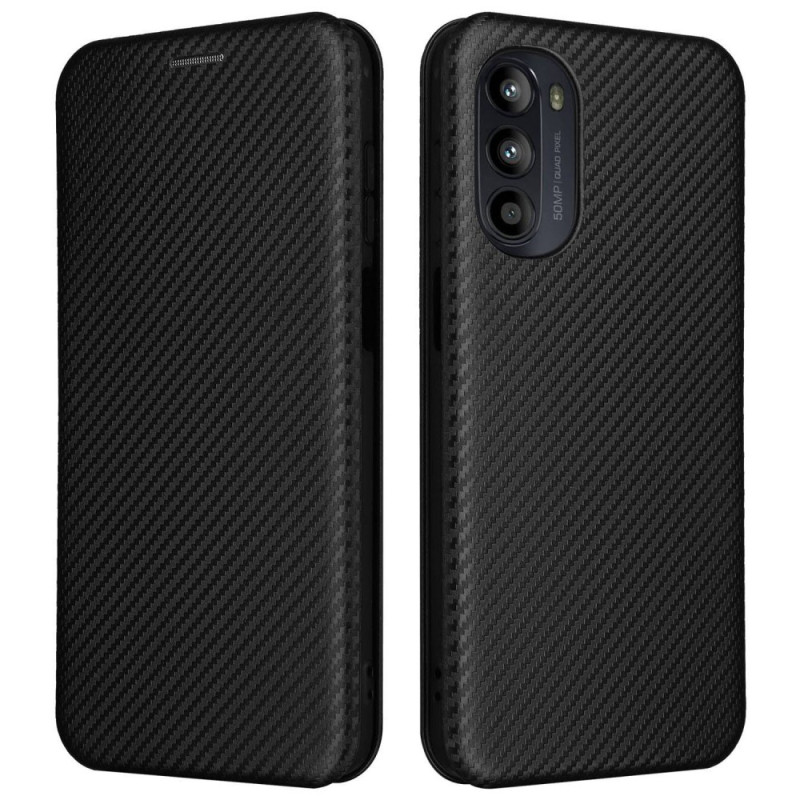 Flip Cover Moto G82 5G / G52 Fibre Carbone Colorée