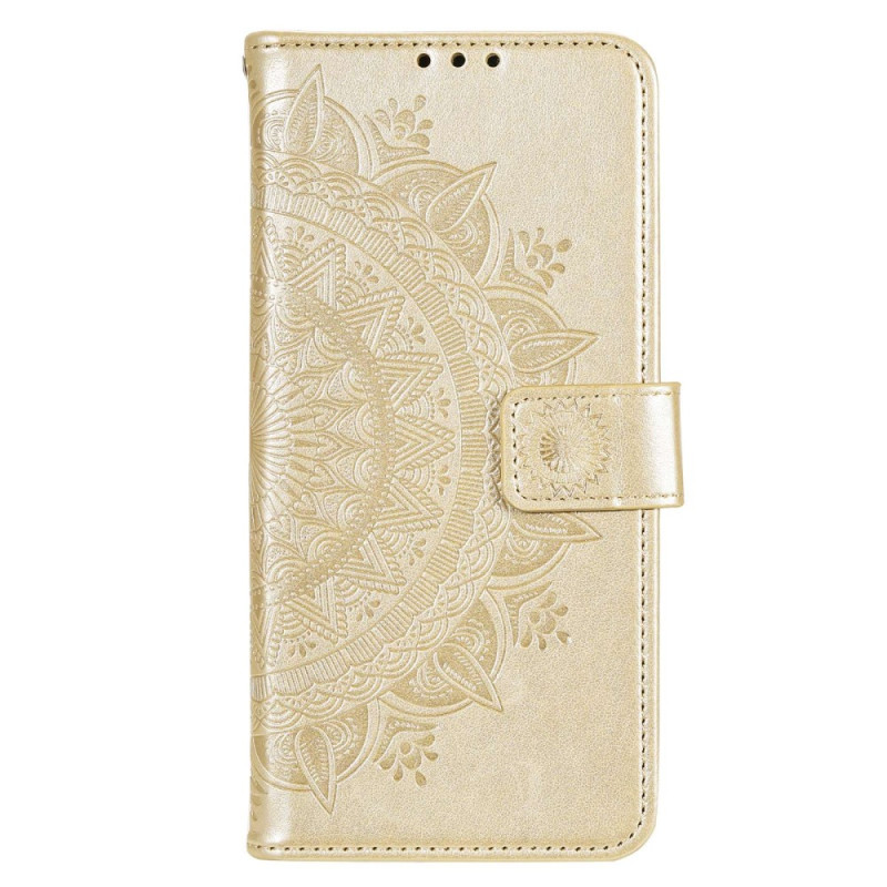 Housse Moto G82 5G / G52 Mandala Soleil avec Lanière